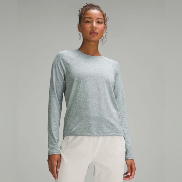 Lululemon License to Train Classic-Fit Long-Sleeve Shirt Size 4 Heathered Green - Picture 1 of 11